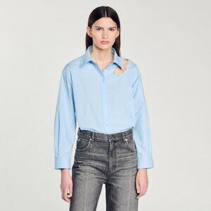 SANDRO PARIS Women's Nuage Shirt Size 1/S In Blue